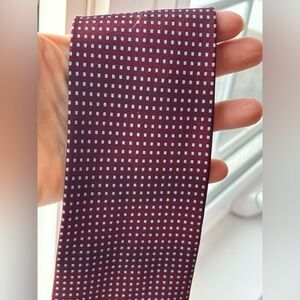 Kenneth Cole Maroon Tie with Light Square Micro-Check